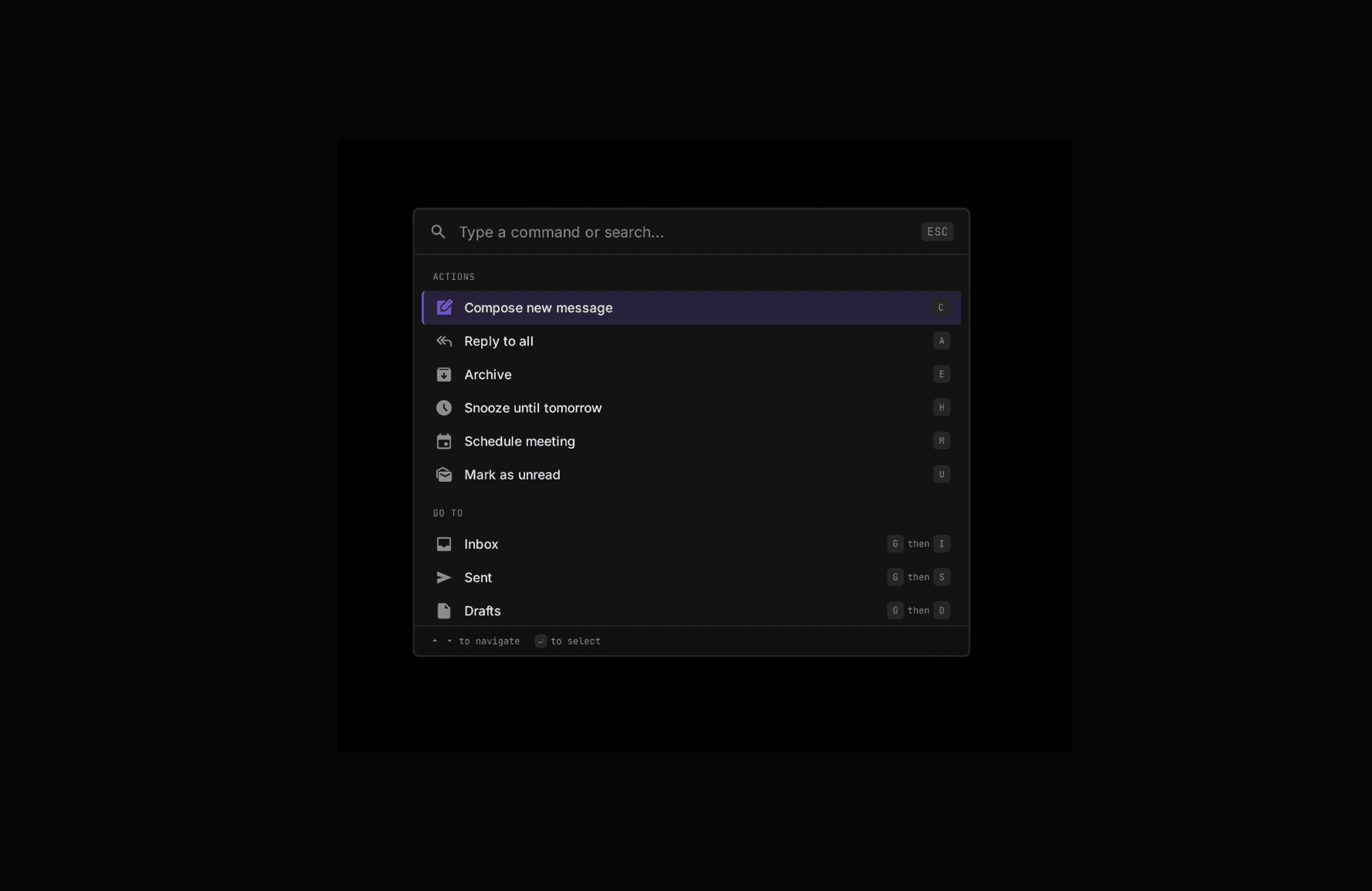Amphomite instant email search feature showing full-text results across messages and attachments